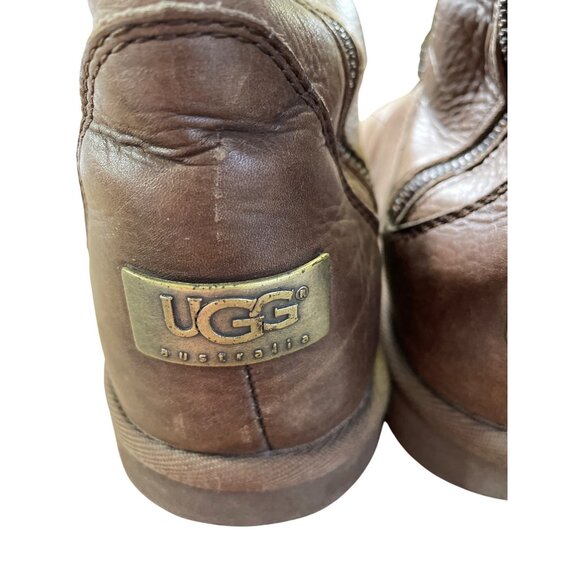 Ugg Australia Womens Brown Mid-Calf Leather sheep  fur Boots Size 7 SKU 8586 - Picture 5 of 15